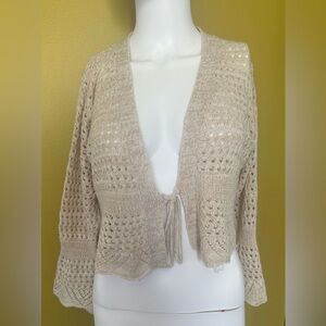 Sweet Kizz, XL, Elegant Cream Knit Women's Sweater